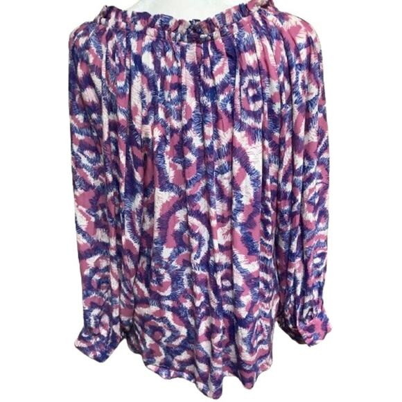 Suncoo Paris Long Sleeve Top, Blue/Pink/White, Size T2, Boho, Artistic, Colorful - Picture 3 of 8